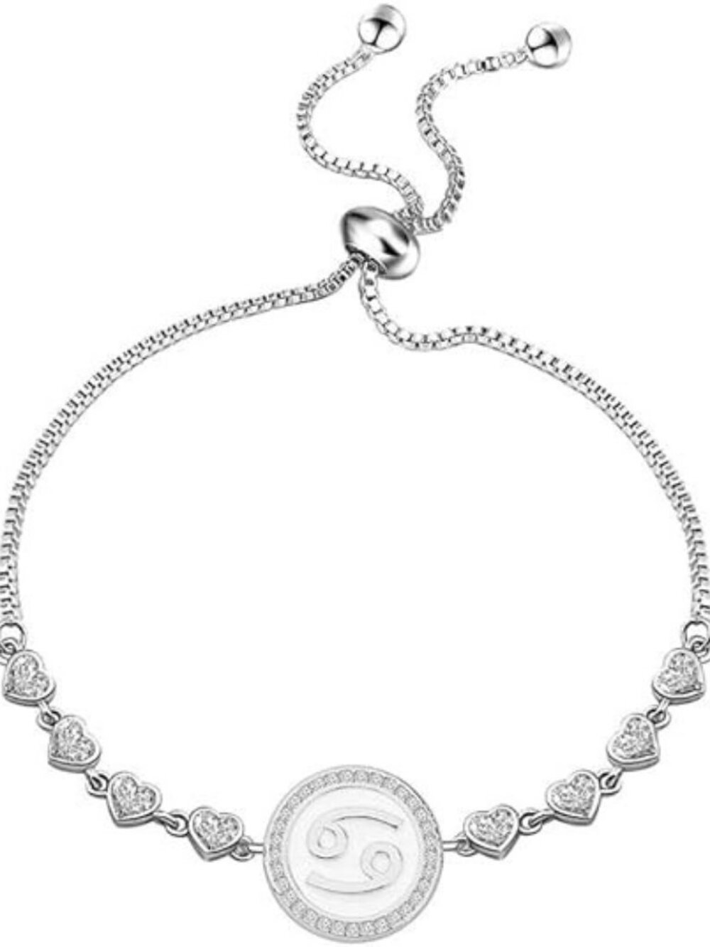 Cancer SBR Zodiac Sign Bracelet Twelve Constellations Gift Silver